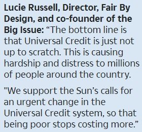 The Sun - Make Universal Credit Work campaign - Lucie Russell quote